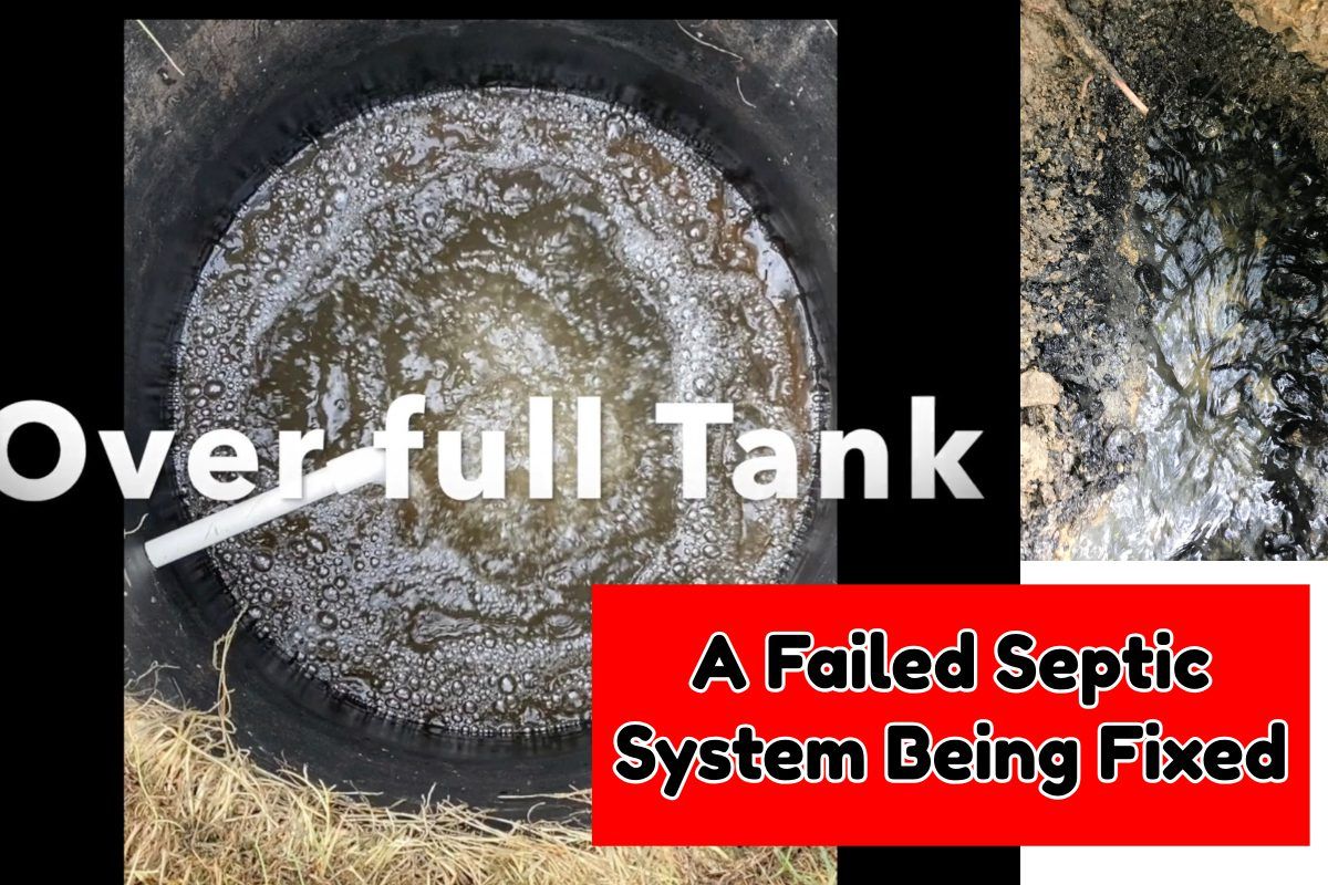 a failed septic system being fixed